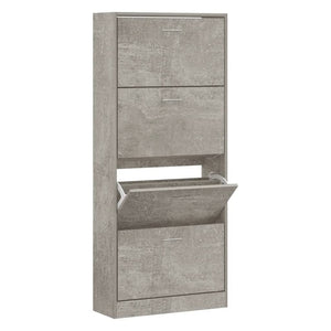 vidaXL Shoe Cabinet Concrete Grey 63x24x147 cm Engineered Wood