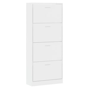 vidaXL Shoe Cabinet High Gloss White 63x24x147 cm Engineered Wood