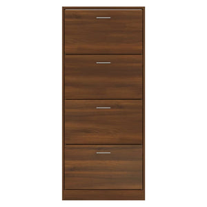 vidaXL Shoe Cabinet Brown Oak 63x24x147 cm Engineered Wood