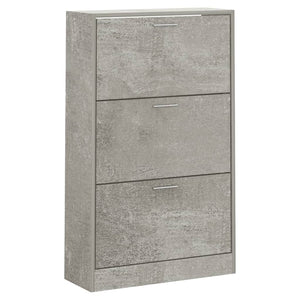 vidaXL Shoe Cabinet Concrete Grey 63x24x103 cm Engineered Wood