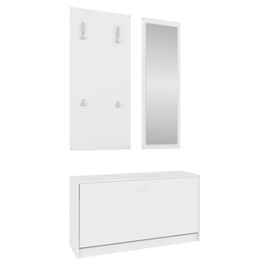 vidaXL 3-in-1 Shoe Cabinet Set White Engineered Wood