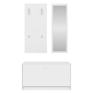 vidaXL 3-in-1 Shoe Cabinet Set White Engineered Wood