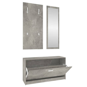 vidaXL 3-in-1 Shoe Cabinet Set Concrete Grey Engineered Wood