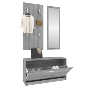 vidaXL 3-in-1 Shoe Cabinet Set Grey Sonoma Engineered Wood