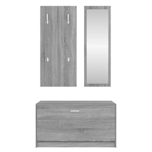 vidaXL 3-in-1 Shoe Cabinet Set Grey Sonoma Engineered Wood