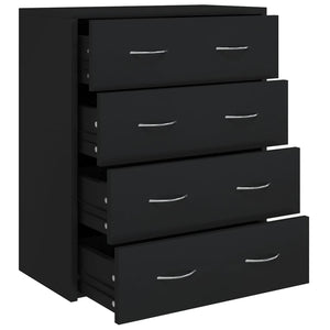 vidaXL Sideboard with 4 Drawers 60x30.5x71 cm Black