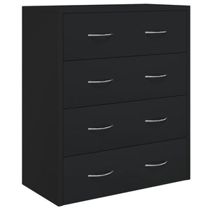 vidaXL Sideboard with 4 Drawers 60x30.5x71 cm Black