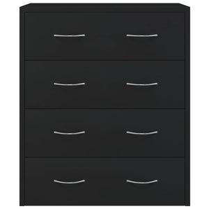 vidaXL Sideboard with 4 Drawers 60x30.5x71 cm Black