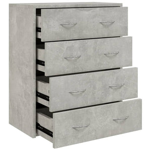 vidaXL Sideboard with 4 Drawers 60x30.5x71 cm Concrete Grey