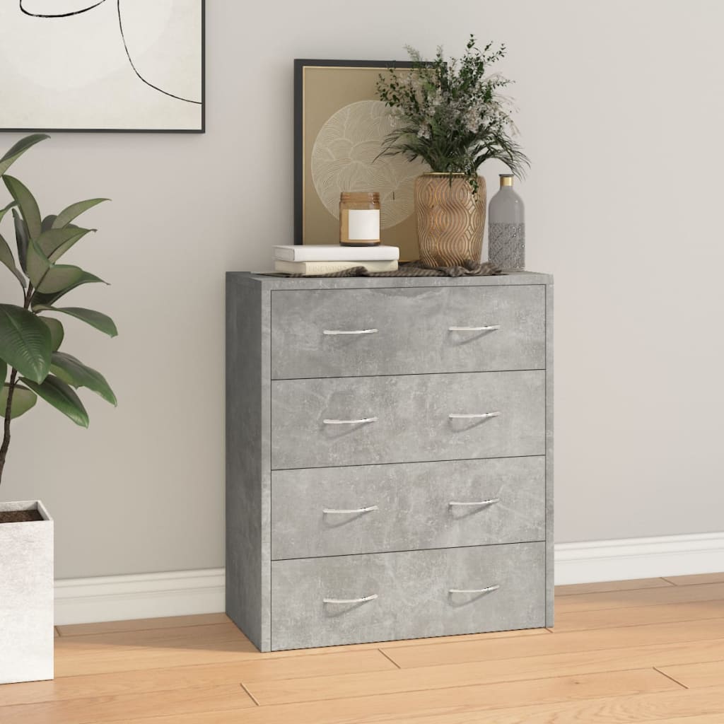 vidaXL Sideboard with 4 Drawers 60x30.5x71 cm Concrete Grey