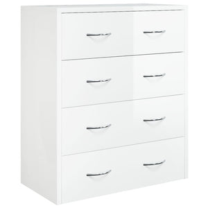 vidaXL Sideboard with 4 Drawers 60x30.5x71 cm High Gloss White