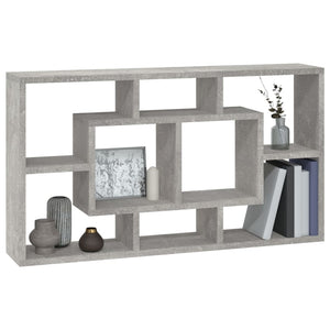 vidaXL Wall Display Shelf 8 Compartments Concrete Grey