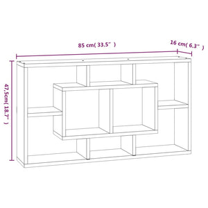 vidaXL Wall Display Shelf 8 Compartments Concrete Grey