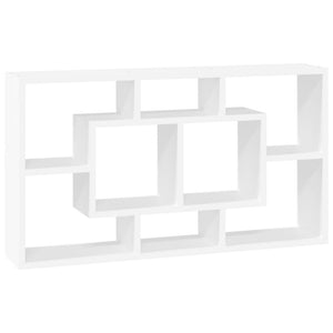 vidaXL Wall Display Shelf 8 Compartments High Gloss White