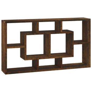 vidaXL Wall Display Shelf 8 Compartments Smoked Oak