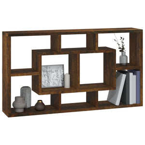 vidaXL Wall Display Shelf 8 Compartments Smoked Oak