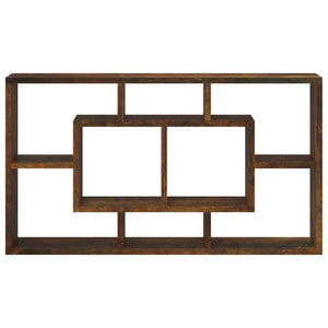 vidaXL Wall Display Shelf 8 Compartments Smoked Oak