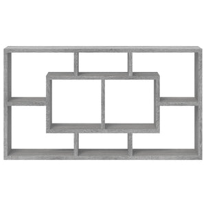 vidaXL Wall Display Shelf 8 Compartments Grey Sonoma