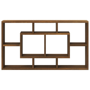 vidaXL Wall Display Shelf 8 Compartments Brown Oak