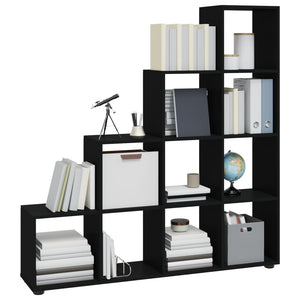 vidaXL Staircase Bookcase Black 142 cm Engineered Wood