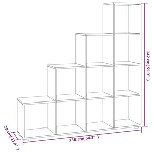 vidaXL Staircase Bookcase Black 142 cm Engineered Wood