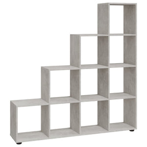 vidaXL Staircase Bookcase Concrete Grey 142 cm Engineered Wood