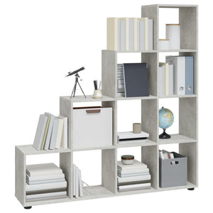 vidaXL Staircase Bookcase Concrete Grey 142 cm Engineered Wood