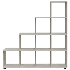 vidaXL Staircase Bookcase Concrete Grey 142 cm Engineered Wood