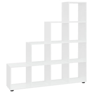 vidaXL Staircase Bookcase High Gloss White 142 cm Engineered Wood