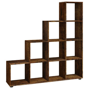 vidaXL Staircase Bookcase Smoked Oak 142 cm Engineered Wood