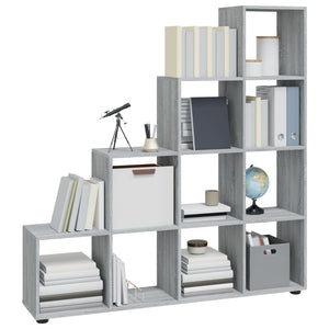 vidaXL Staircase Bookcase Grey Sonoma 142 cm Engineered Wood