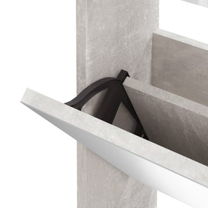 vidaXL Shoe Cabinet with Mirror 3-Layer Concrete Grey 63x17x102.5 cm