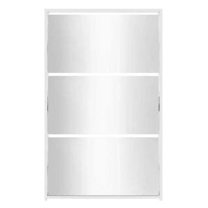 vidaXL Shoe Cabinet with Mirror 3-Layer High Gloss White 63x17x102.5 cm