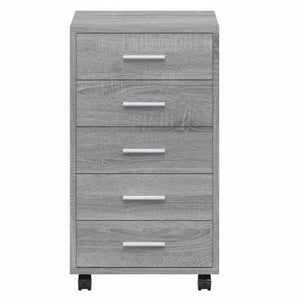 vidaXL Drawer Cabinet with Castors Grey Sonoma Engineered Wood