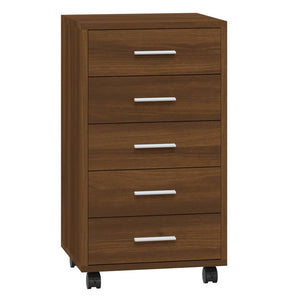 vidaXL Drawer Cabinet with Castors Brown Oak Engineered Wood