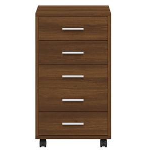 vidaXL Drawer Cabinet with Castors Brown Oak Engineered Wood