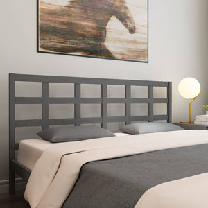 vidaXL Bed Headboard Grey 185.5x4x100 cm Solid Wood Pine