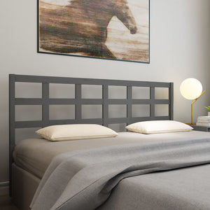 vidaXL Bed Headboard Grey 185.5x4x100 cm Solid Wood Pine