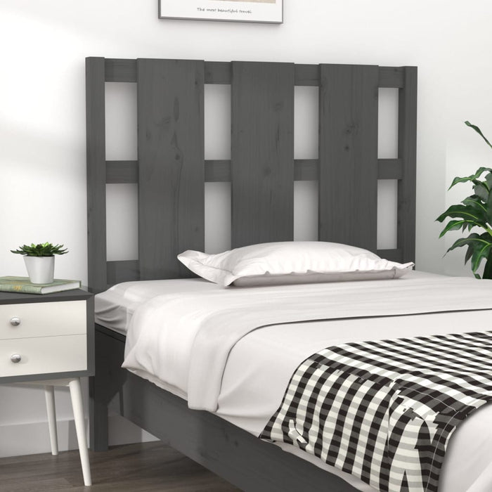 vidaXL Bed Headboard Grey 95.5x4x100 cm Solid Wood Pine