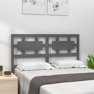 vidaXL Bed Headboard Grey 185.5x4x100 cm Solid Wood Pine