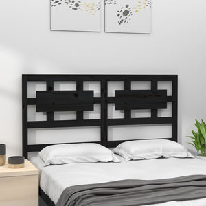 vidaXL Bed Headboard Black 205.5x4x100 cm Solid Wood Pine