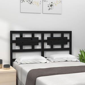 vidaXL Bed Headboard Black 205.5x4x100 cm Solid Wood Pine