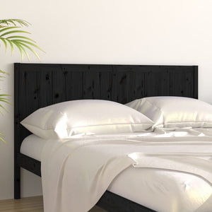 vidaXL Bed Headboard Black 205.5x4x100 cm Solid Pine Wood