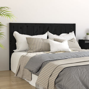 vidaXL Bed Headboard Black 205.5x4x100 cm Solid Pine Wood