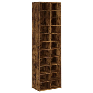 vidaXL Shoe Cabinet Smoked Oak 54x34x183 cm Engineered Wood