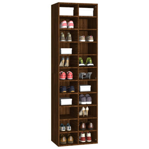 vidaXL Shoe Cabinet Brown Oak 54x34x183 cm Engineered Wood