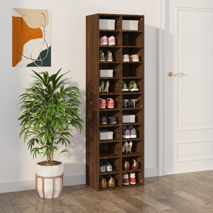 vidaXL Shoe Cabinet Brown Oak 54x34x183 cm Engineered Wood