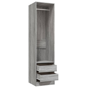 vidaXL Wardrobe with Drawers Grey Sonoma 50x50x200 cm Engineered Wood