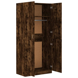 vidaXL Wardrobe Smoked Oak 90x50x200 cm Engineered Wood