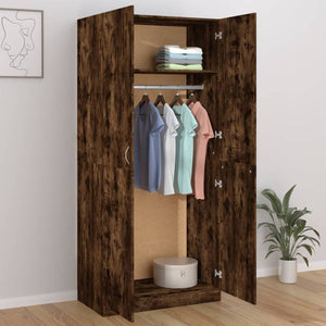 vidaXL Wardrobe Smoked Oak 90x50x200 cm Engineered Wood